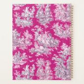 Elegant  roze magenta meer toile de jouy planner (Achterkant)