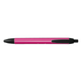 Elegant Roze Magenta Wit Monogram Script Naam Zwarte Inkt Pen (Achterkant)