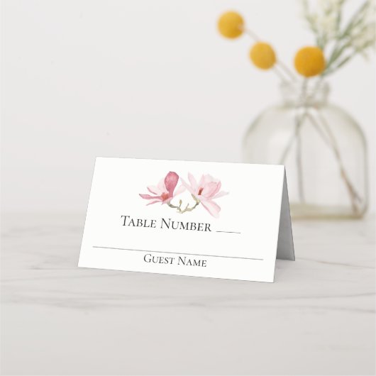 Elegant roze Magnolias Floral Wedding Table (Voorkant)