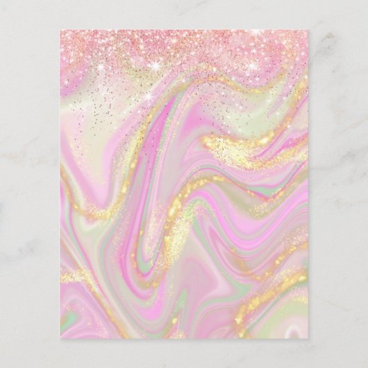 Elegant roze marble Gold Flyer (Achterkant)