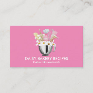 Elegant Roze Margriet Bloemen Bakkerij Tools Desig Visitekaartje