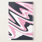 Elegant roze, marineblauw en witte marmer planner (Achterkant)