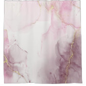 Elegant roze marmer Gold Vein Pattern Douchegordijn (Voorkant)