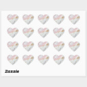 Elegant roze marmer & goud hart sticker (Vel)