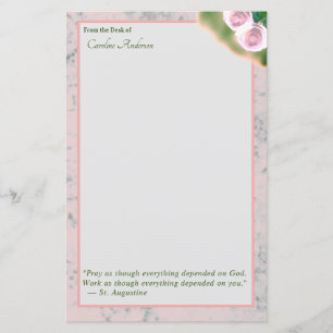 Elegant Roze Marmer Inspirerend Briefpapier