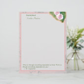 Elegant Roze Marmer Inspirerend Briefpapier Briefhoofd (Staand voorkant)