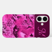 Elegant Roze Marmer vet Monogram Typografie Case-Mate iPhone Case (Achterkant (horizontaal))