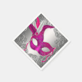 Elegant Roze Maskeradefeest Servetten (Hoek)