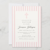 Elegant roze meisje doop kaart (Voorkant)