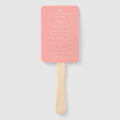 Elegant Roze Modern Trouwprogramma Handwaaier (Voorkant)