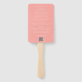Elegant Roze Modern Trouwprogramma Handwaaier (Achterkant)