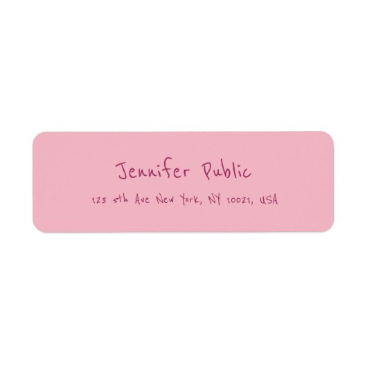 Elegant roze moderne handgeschreven tekst etiket (Voorkant)