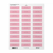 Elegant roze moderne handgeschreven tekst etiket (Full Sheet)