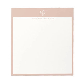 Elegant Roze Monogram in Schrijfletters Notitieblok