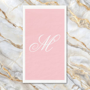 Elegant roze monogram Initiaal Servet