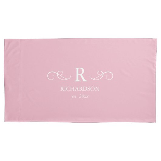 Elegant roze monogram Kussensloop (Voorkant)