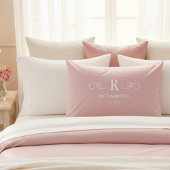 Elegant roze monogram Kussensloop