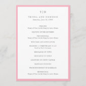 Elegant Roze Monogram Moderne Trouwdag Programma (Voorkant)