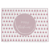 Elegant roze ombre kerstboomstructuur groot cadeauzakje (Voorkant)