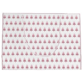 Elegant roze ombre kerstboomstructuur groot cadeauzakje (Achterkant)