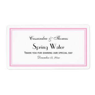Elegant roze omhuld H Water Flaconetiket Etiket