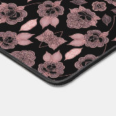 Elegant roze op zwart kant in  stijl bureaumat (Hoek)