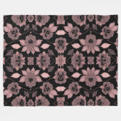 Elegant roze op zwart kant in stijl fleece deken (Voorkant (Horizontaal))