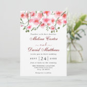 Elegant roze orchidee Florals Weddenschap Save The Date (Staand voorkant)
