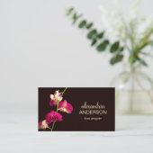 Elegant roze orchidee foto visitekaartje (Staand voorkant)