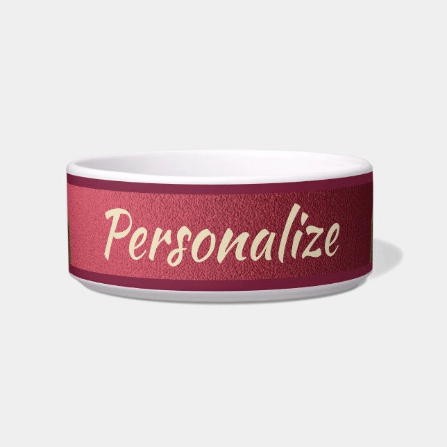Elegant roze Paars Glitter Glamoureus Dog Cat Voerbakje (Voorkant)