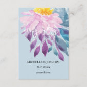 Elegant Roze Paarse Blauw Dahlia Waterverf Art Informatiekaartje (Voorkant)