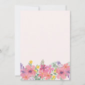 Elegant Roze Paarse Bloemen 80ste Verjaardagsfeest Kaart (Achterkant)