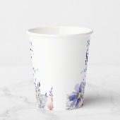 Elegant Roze Paarse Bloemen 85ste Verjaardagsfeest Papieren Bekers (Links)