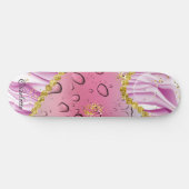 Elegant roze, Paarse en witte gradiënt ombre Skateboard (Horizontaal)