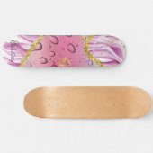 Elegant roze, Paarse en witte gradiënt ombre Skateboard (Horizontaal)