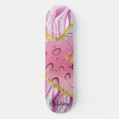 Elegant roze, Paarse en witte gradiënt ombre Skateboard (Voorkant)