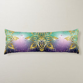 Elegant Roze paarse groene feestdag Snowflakes ste Lichaamskussen