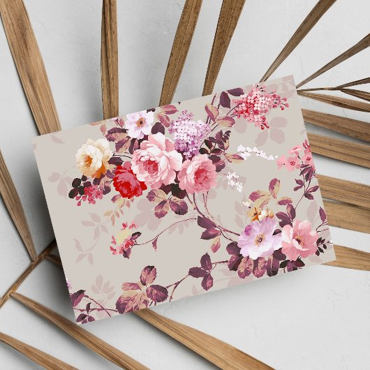  Elegant Roze Paarse Rozen Patroon Briefkaart