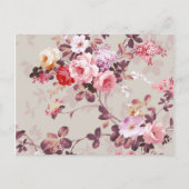 Elegant Roze Paarse Rozen Patroon Briefkaart (Voorkant)