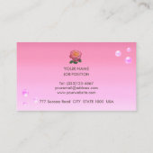 Elegant roze parels op roze gradiënt visitekaartje (Achterkant)