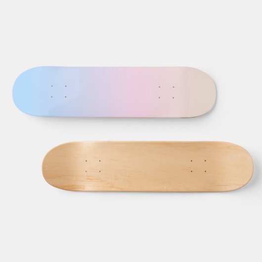 elegant roze pastel blauwe heldere verloopkleuren skateboard (Horizontaal)