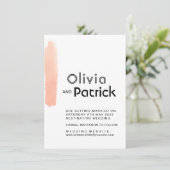 Elegant roze penseelstreek. Moderne simpele bruilo Save The Date (Staand voorkant)