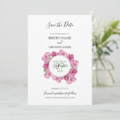 Elegant roze pinda's die de datum bewaren save the date (Staand voorkant)