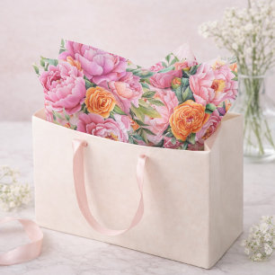 Elegant Roze Pioen Bloem Tissuepapier