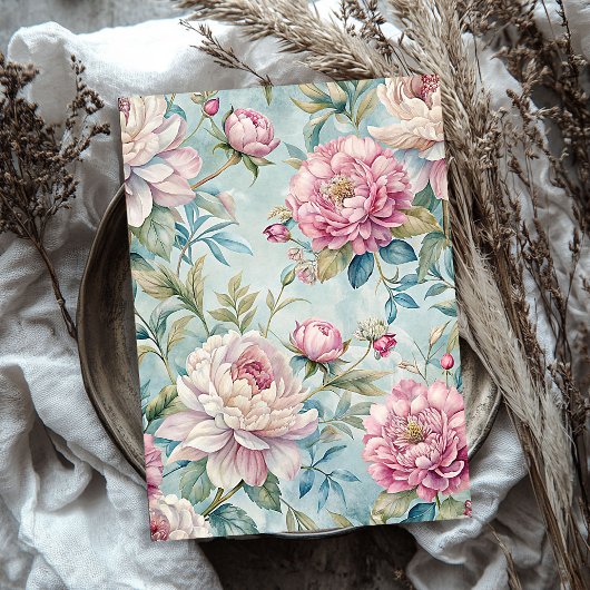 Elegant roze pioenroos tissue papier