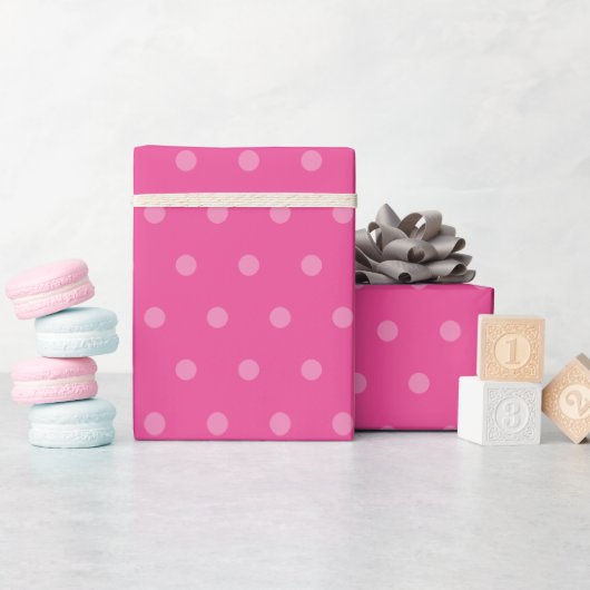 Elegant Roze Polka Dots Sjabloon Custom Cadeaupapier (Baby Shower)