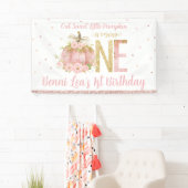 Elegant roze pompoen 1e verjaardag Eén achtergrond Spandoek (Insitu)