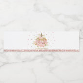 Elegant Roze Pompoen Baby shower Meisje Favor Waterfles Etiket (Enkel label)