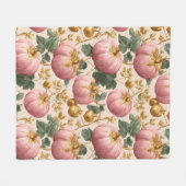 Elegant roze pompoenen herfstontwerp fleece deken (Voorkant (Horizontaal))