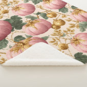 Elegant roze pompoenen herfstontwerp sherpa deken (3/4)